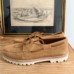 Men's Sperry Tan Suede Boat Shoes